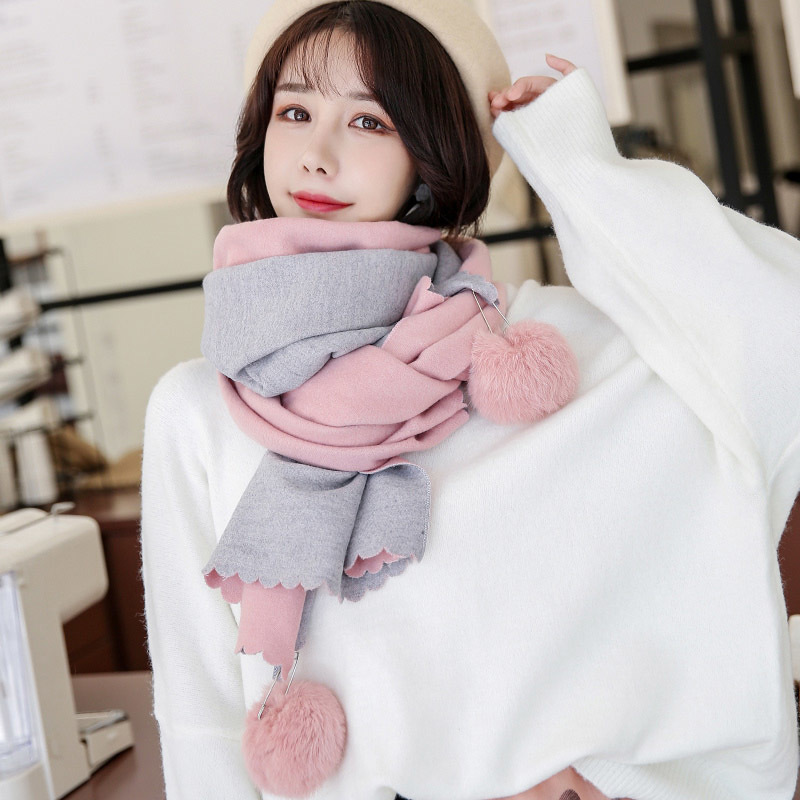Fake cashmere winter with Korean skin ball pompons scarves foulard femme xale wrap for woman warm scarf OSP8
Fake cashmere winter with Korean skin ball pompons scarves foulard femme xale wrap for woman warm scarf OSP8