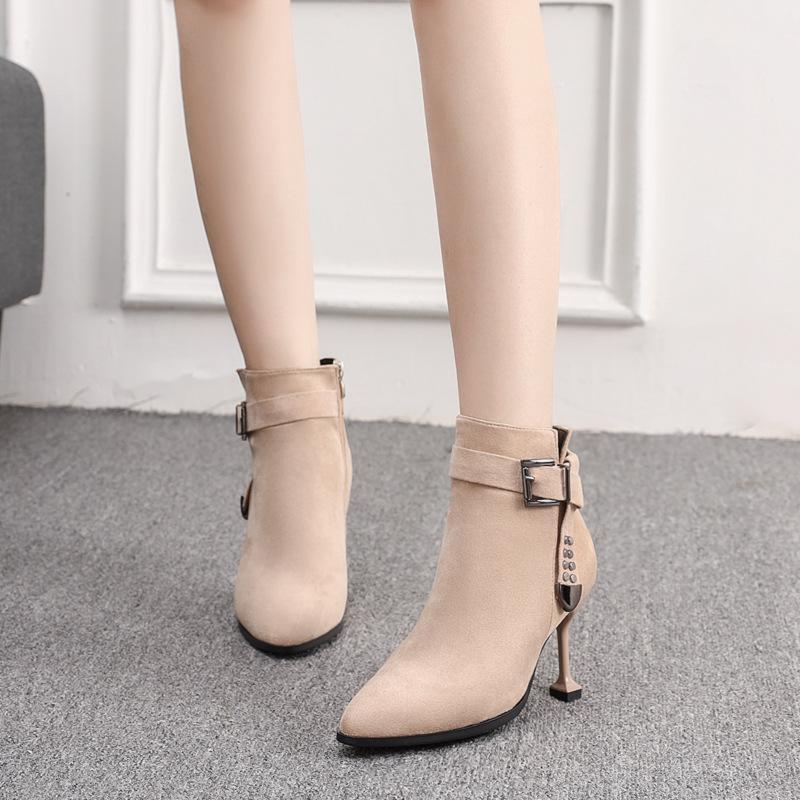 Flock Women Pointed Toe Boots Femme High Heels 8/5cm Classic Boots for Women Fashion Short Plush Thin Heels New Ladies1
Flock Women Pointed Toe Boots Femme High Heels 8/5cm Classic Boots for Women Fashion Short Plush Thin Heels New Ladies1