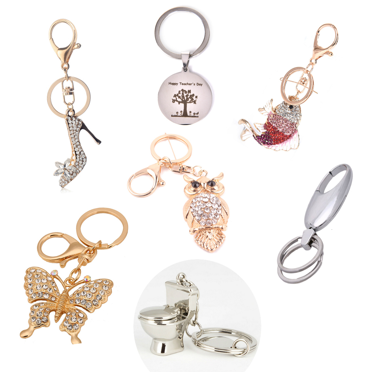 Fashion Rhinestone Butterfly Key Chains Rings Holder Crystal Women Jewelry Bag Pendant for Car Keyrings Keychains, Silver
Fashion Rhinestone Butterfly Key Chains Rings Holder Crystal Women Jewelry Bag Pendant for Car Keyrings Keychains, Silver