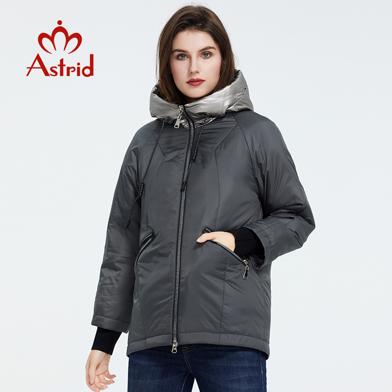 Astrid new arrival Spring Young fashion Short women coat high quality female Outwear Casual Jacket Hooded Thin coat AM-9343 201217