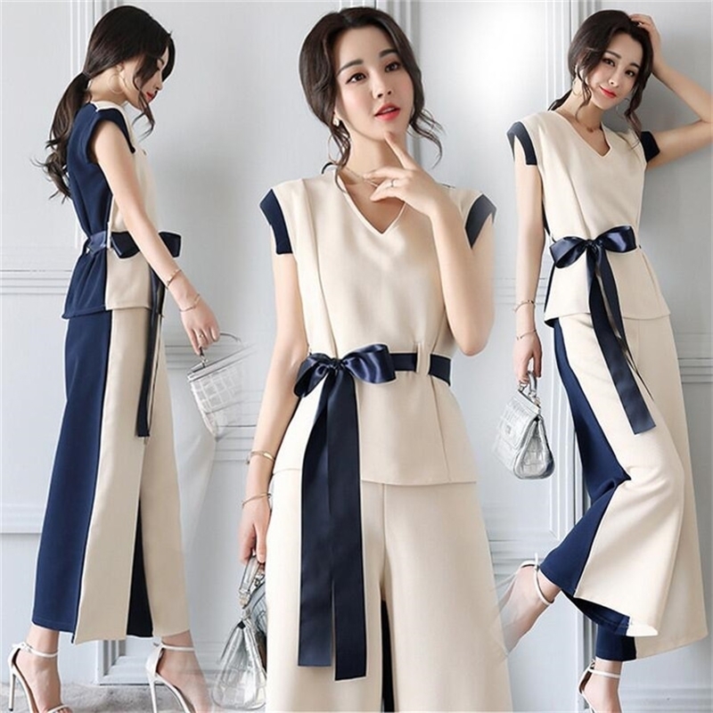 Office Lady Sleeveless Ensemble Femme Deux Pieces Elegant Celebrity Two Piece Set Top And Pants Patchwork Lace Up Summer Style T200702, Beige
Office Lady Sleeveless Ensemble Femme Deux Pieces Elegant Celebrity Two Piece Set Top And Pants Patchwork Lace Up Summer Style T200702, Beige