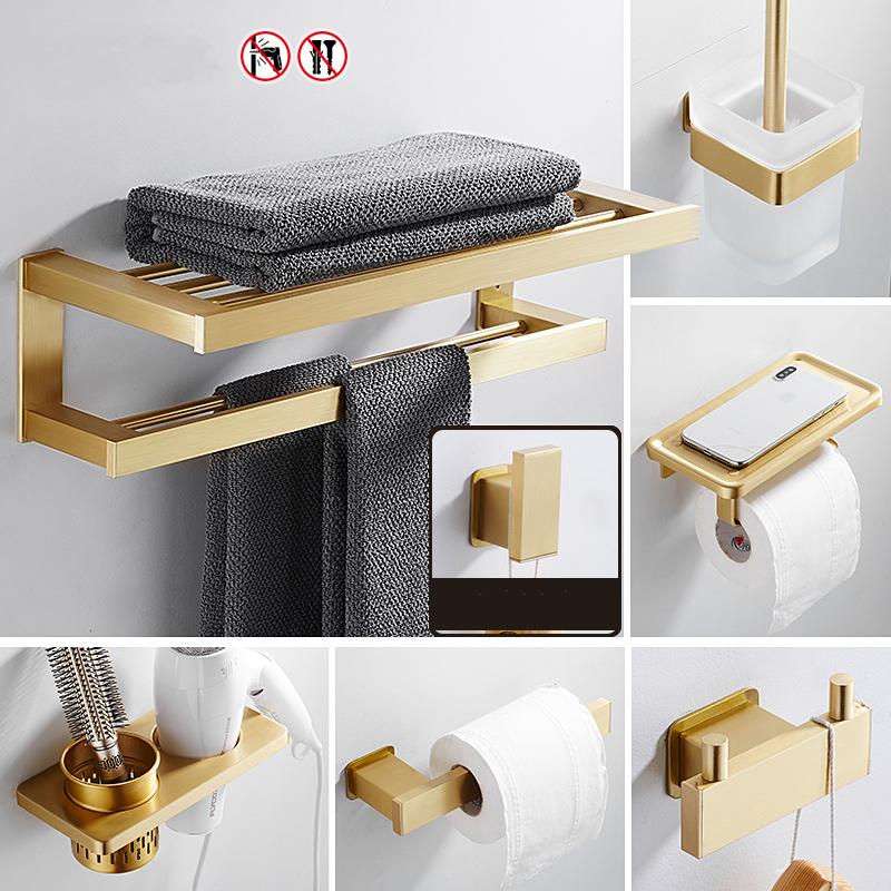 Punch-free Brushed Gold Bathroom Towel Rack Light Luxury Towel Bar Space Aluminum Toilet Paper Holder Bathroom Accessories
Punch-free Brushed Gold Bathroom Towel Rack Light Luxury Towel Bar Space Aluminum Toilet Paper Holder Bathroom Accessories