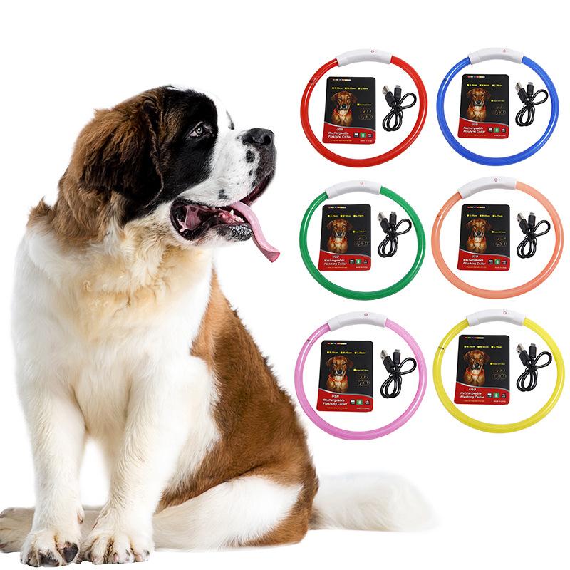 LED Pet Dog Collar Night Safety Flashing Glow In The Dark Dog Leash Dogs USB Charging Collars Pet Supplies