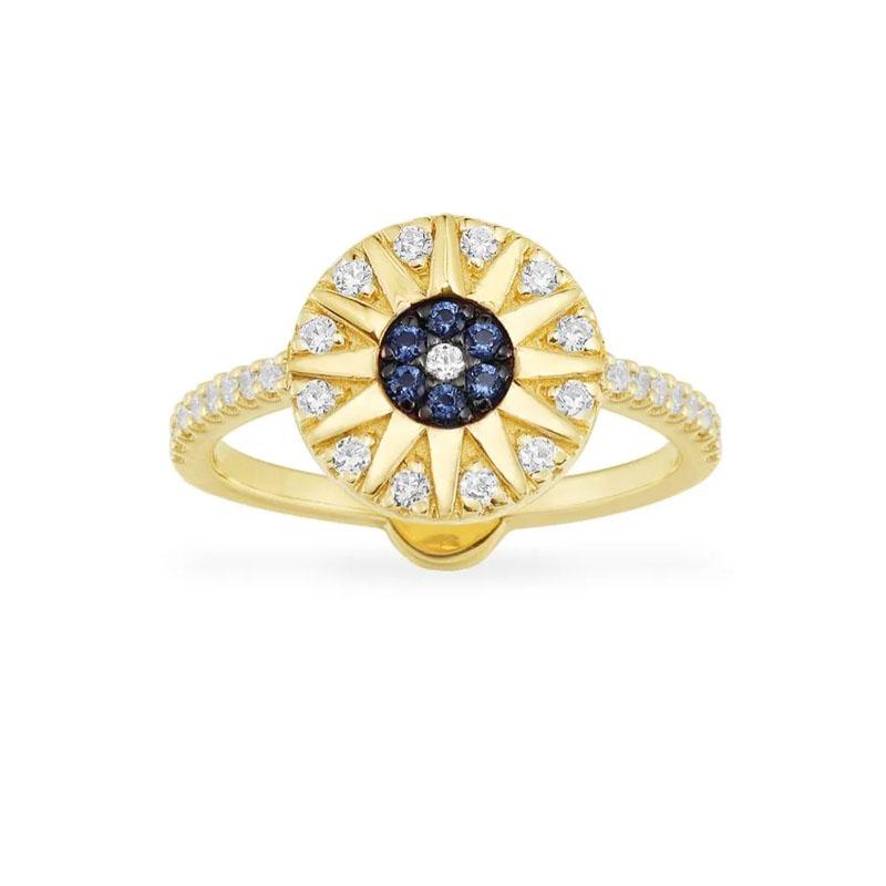 SLJELY Fashion Real 925 Sterling Silver Gold Color Tropical Affair Sun Ring with Blue Cubic Zirconia Stones Women Brand Jewelry
SLJELY Fashion Real 925 Sterling Silver Gold Color Tropical Affair Sun Ring with Blue Cubic Zirconia Stones Women Brand Jewelry
