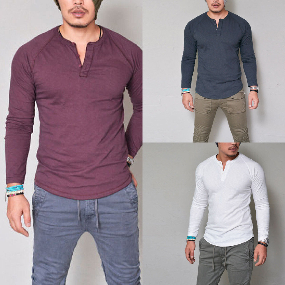 New Henley Shirt Men Long Sleeve Button Placket Mens T-shirt Casual Slim Fit Solid Color Hip Hop Tee Shirt Homme Camisetas W1221, White;black
New Henley Shirt Men Long Sleeve Button Placket Mens T-shirt Casual Slim Fit Solid Color Hip Hop Tee Shirt Homme Camisetas W1221, White;black