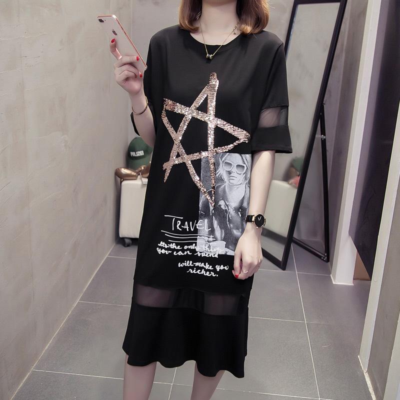 2020 summer new large women's wear to increase weight mm200kg fashion bead embroidered fat sister dress, Black
2020 summer new large women's wear to increase weight mm200kg fashion bead embroidered fat sister dress, Black