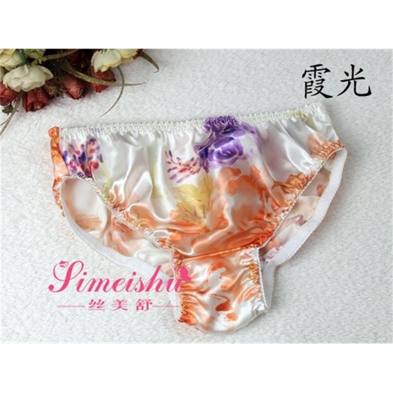 10 pcs ladies panties silk briefs Printed women's Underwear M L XL 201112