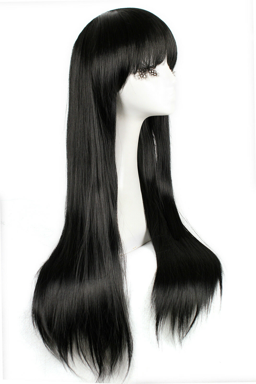 Cosplay Wig Black Long Straight Bangs Anime Hair Wigs