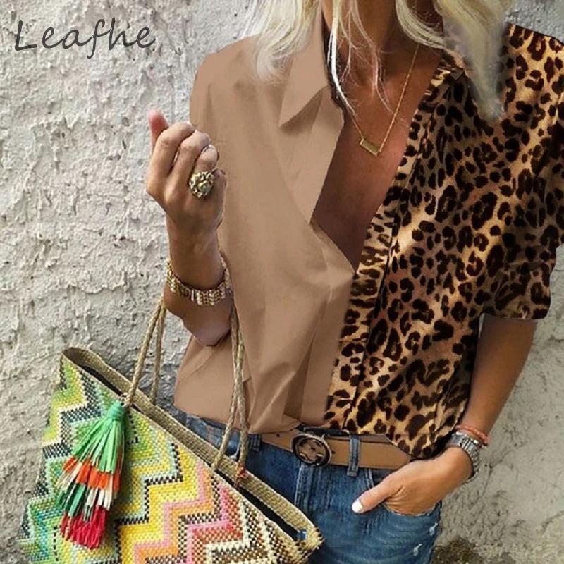 New Leopard Print Patchwork Blouse Shirts Women' Sexy Deep V-Neck Long Sleeve Blouse Tops Autumn Elegant Office Lady Blusa 5XL, 04 green
New Leopard Print Patchwork Blouse Shirts Women' Sexy Deep V-Neck Long Sleeve Blouse Tops Autumn Elegant Office Lady Blusa 5XL, 04 green