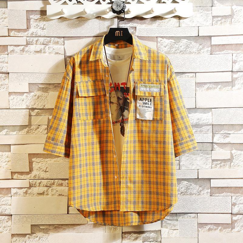 New Fashion Mens Plaid Shirt Short Sleeve Slim Fit Shirt Kpop Clothes Harajuku Striped Cotton Shirts Tops with Front Pocket1, Gray
New Fashion Mens Plaid Shirt Short Sleeve Slim Fit Shirt Kpop Clothes Harajuku Striped Cotton Shirts Tops with Front Pocket1, Gray