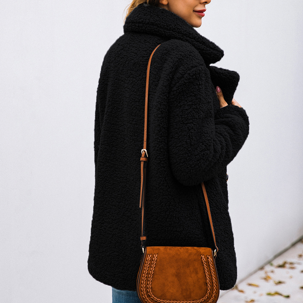 Casual Faux Fur Teddy Coat Autumn Winter Soft Women Jacket Coat Plus Size Female Warm Plush Thick Fleece Outerwear Ladies Coat 201019