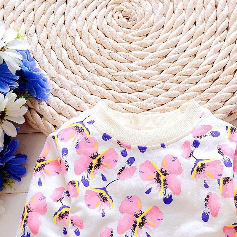 Baby Girl Clothing Sets Fashion Long Sleeve Print Flower Toddler Tshirt + Pants 2PCS 1 2 3 4 Years Kids Girls Wear LJ200917
