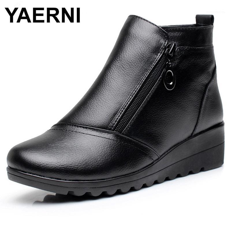 YAERNI Mother Shoes Genuine Leather Boots Women Warm Small Wedge Heels Soft Bottom Sole Fleeces Woman Winter Flat Boots E6411, Plush black
YAERNI Mother Shoes Genuine Leather Boots Women Warm Small Wedge Heels Soft Bottom Sole Fleeces Woman Winter Flat Boots E6411, Plush black