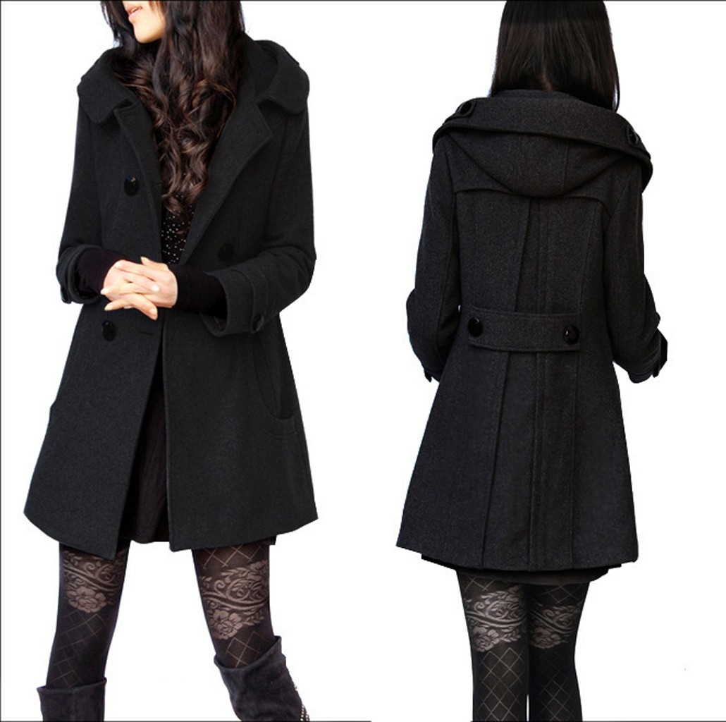 CHAMSGEND Autumn Winter Wool Blend Coat women warm Long Sleeve Wool Overcoat Female Casual pocket Hoode Jacket Coats Abrigos #7 210204