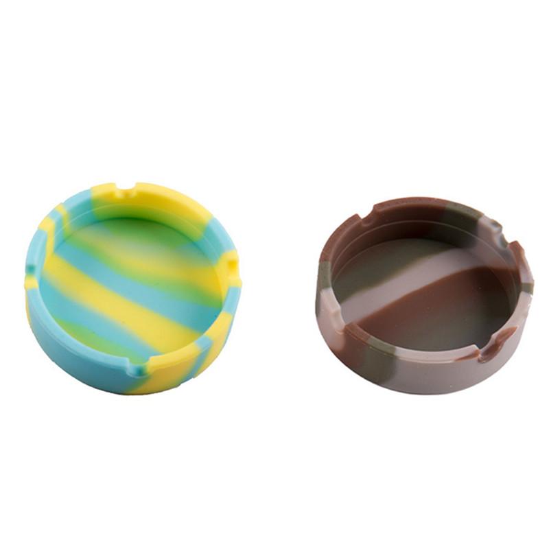 

Multi color Creative Round Silicone Ashtray Anti-shock Smoke Ash Tray Fashion Environmental for Smoking accessories