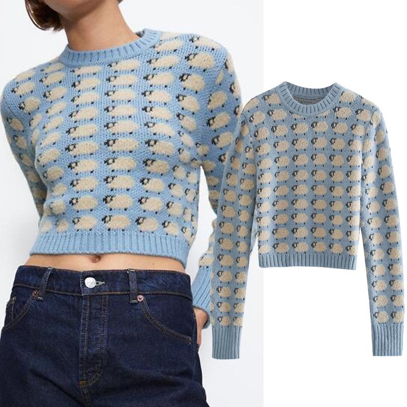2020 new Women Autumn winter Little sheep print knitted sweater O-Neck Long sleeve sweater pullover Casual Knitted top, Blue
2020 new Women Autumn winter Little sheep print knitted sweater O-Neck Long sleeve sweater pullover Casual Knitted top, Blue