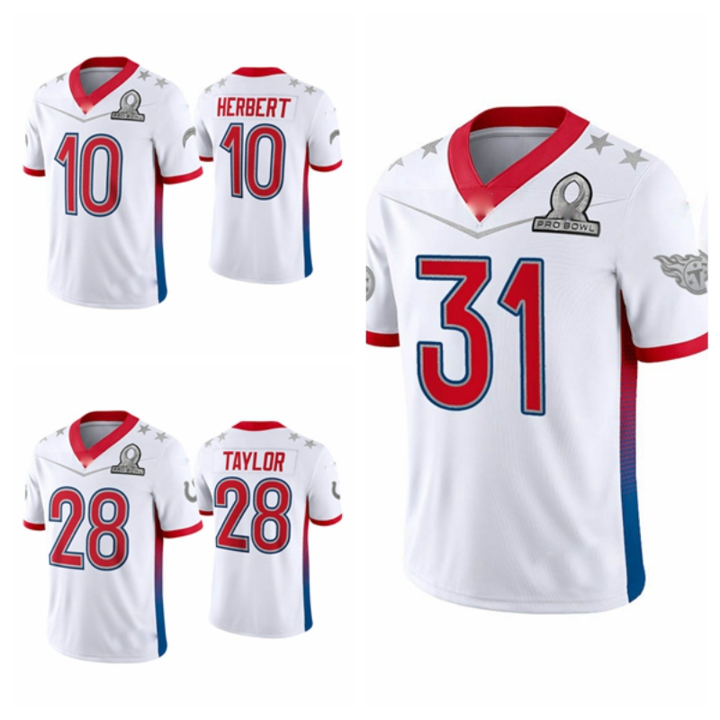 Indianapolis''Colts''Titans'' Men Justin Herbert Cooper Kupp Kevin Byard 2022 AFC Pro Bowl White football Jersey, Black;red
Indianapolis''Colts''Titans'' Men Justin Herbert Cooper Kupp Kevin Byard 2022 AFC Pro Bowl White football Jersey, Black;red