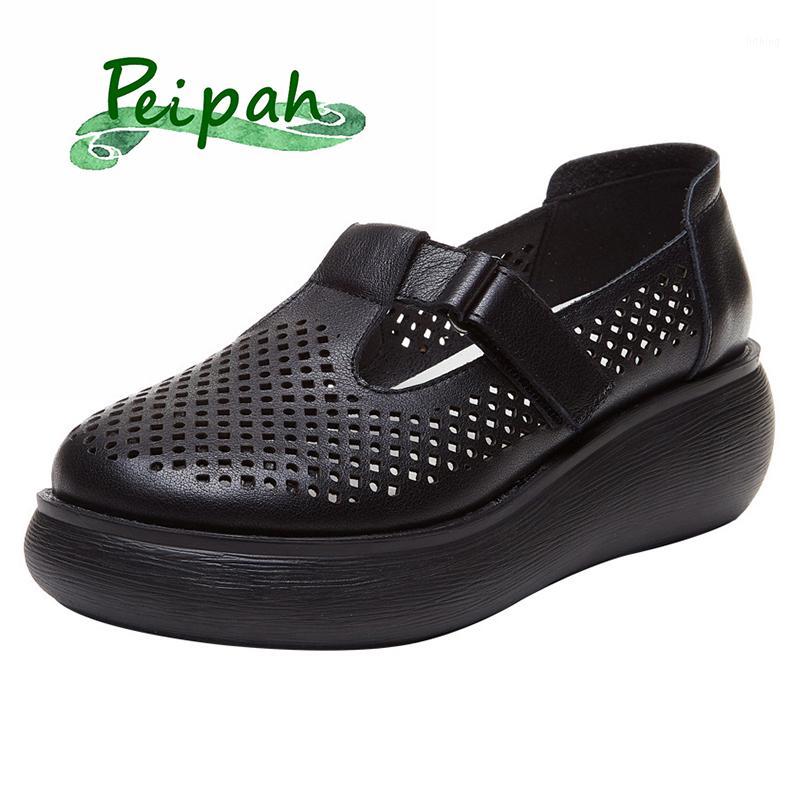 PEIPAH Genuine Leather Hollow Out Women's Sandals Summer Platform High Heels For Women Wedges Casual Shoes Woman Shallow Slides1, Brown
PEIPAH Genuine Leather Hollow Out Women's Sandals Summer Platform High Heels For Women Wedges Casual Shoes Woman Shallow Slides1, Brown