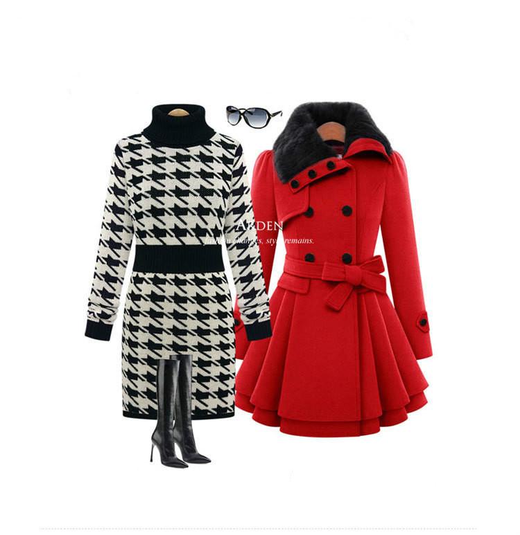 Christmas New Plush Lapel Temperament Office Ladies Slim Long Wool Coat Double-breasted Padded 9-color Pleated Dress Red Coat, As pic
Christmas New Plush Lapel Temperament Office Ladies Slim Long Wool Coat Double-breasted Padded 9-color Pleated Dress Red Coat, As pic
