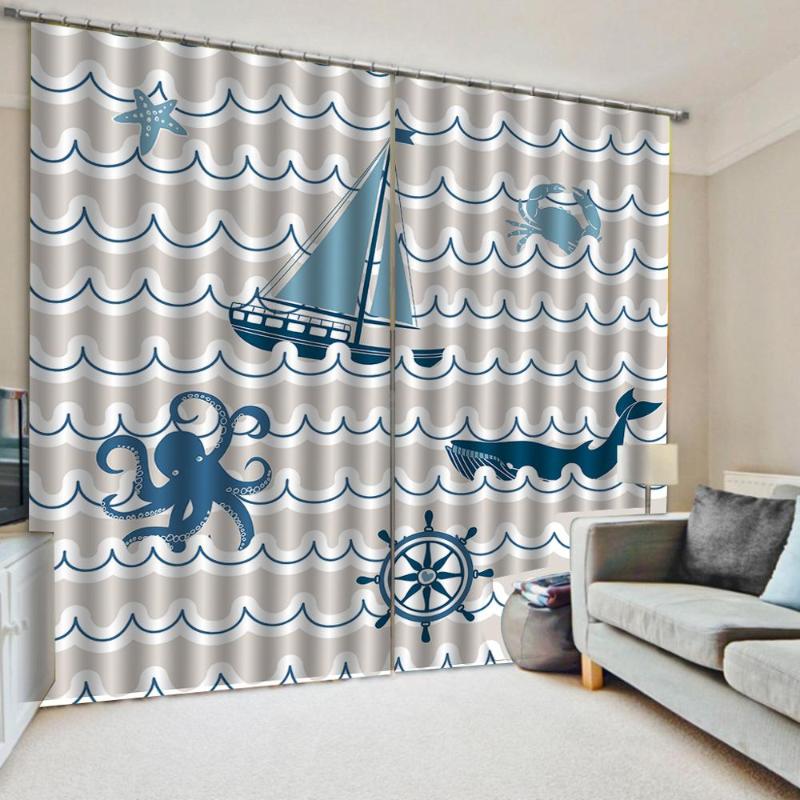 Modern Home Decoration Curtains 3d Cartoon abstract sea boat fish 3d Curtains Blackout for Living Room Kids Bedroom Fabric, As pic
Modern Home Decoration Curtains 3d Cartoon abstract sea boat fish 3d Curtains Blackout for Living Room Kids Bedroom Fabric, As pic