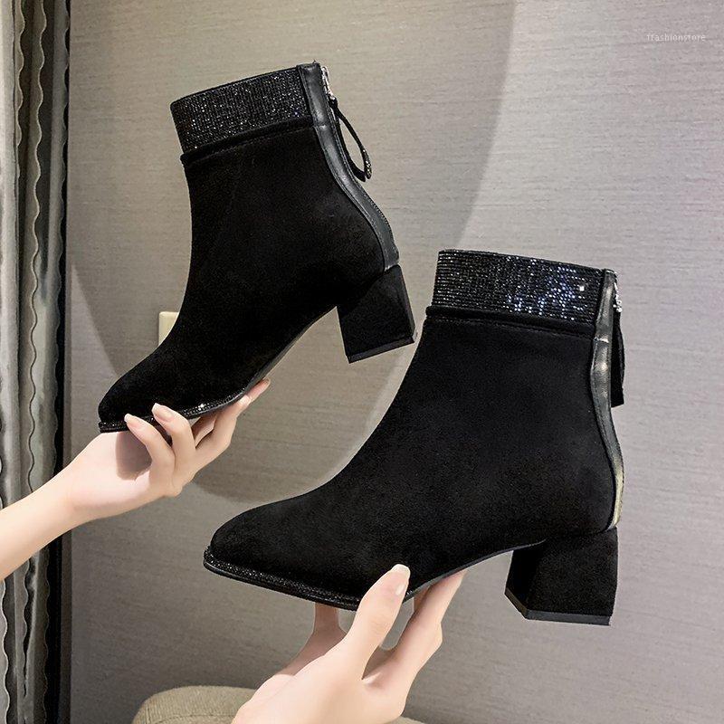 Black Suede Ankle Boots for Women Thick Heel Boots Crystal Square Toe Heels Winter Shoes Women Short Booties 20201
Black Suede Ankle Boots for Women Thick Heel Boots Crystal Square Toe Heels Winter Shoes Women Short Booties 20201