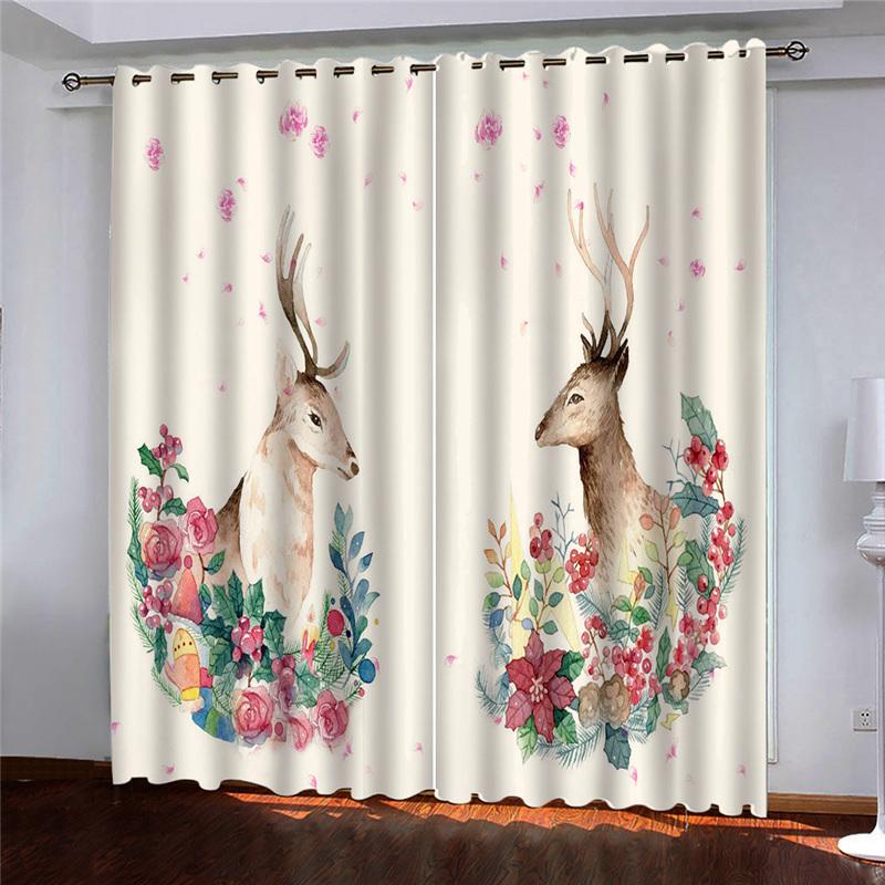 Animals Elk Print Blackout Window Drapes 2 Panels Christmas Decor Window Curtain for Living Room Bedroom Home Decor Curtain, Color-4
Animals Elk Print Blackout Window Drapes 2 Panels Christmas Decor Window Curtain for Living Room Bedroom Home Decor Curtain, Color-4