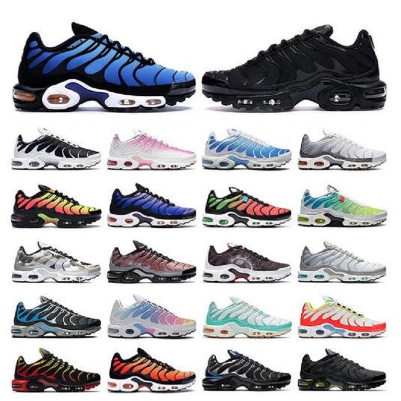 

New mens tn plus women running shoes trainers triple black white Hyper Blue Oreo Smoke Grey shoe Pink Fade men Outdoor sports sneakers, Color 18