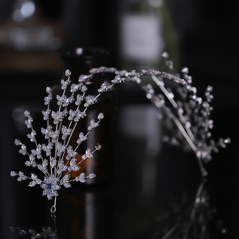Wedding Hair Accessories Silver Color y Headbands Zircon Tiaras Crowns Bridal Queen Princess Diadems Hairband Women Jewelry 220214