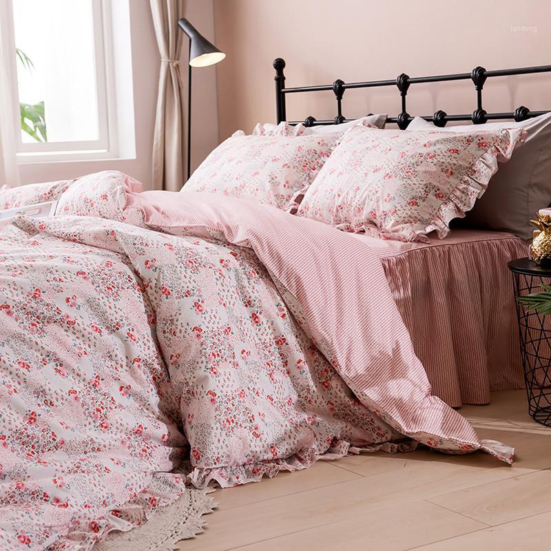 Pure cotton ruffles sabanas hogar bedsheet set bedding set fresh floral ropa de cama bed sheets and pillowcases duvet cover1, As pic
Pure cotton ruffles sabanas hogar bedsheet set bedding set fresh floral ropa de cama bed sheets and pillowcases duvet cover1, As pic