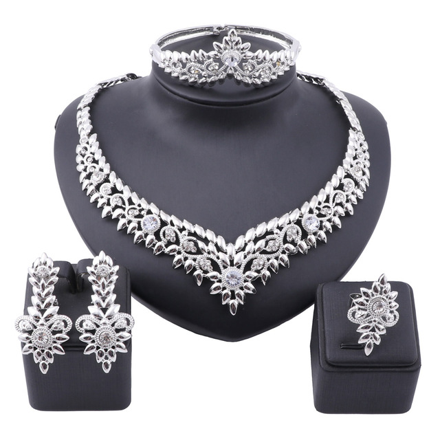 African Crystal Jewelry Set Fashion Indian Jewelry Sets Bridal Wedding Party Elegant Women Necklace Bracelet Earrings Ring
African Crystal Jewelry Set Fashion Indian Jewelry Sets Bridal Wedding Party Elegant Women Necklace Bracelet Earrings Ring