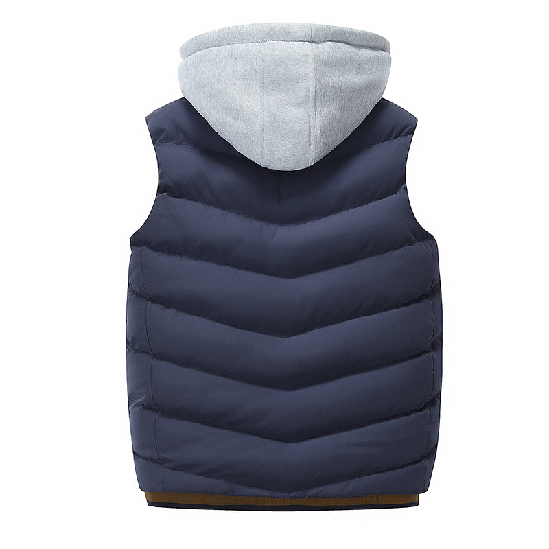 Men Vest Autumn Winter Casual Mens Sleeveless Jacket Warm Down Vests Waistcoat Hooded Men Top Hoodies Chalecos Homme 201128