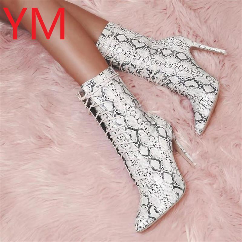 NEW Winter Women's Ankle Boots Women Snakeskin Pointed Toe Lace-Up Thin High Heel Female Boots Woman Footwear Plus Size 36-41, Beige
NEW Winter Women's Ankle Boots Women Snakeskin Pointed Toe Lace-Up Thin High Heel Female Boots Woman Footwear Plus Size 36-41, Beige
