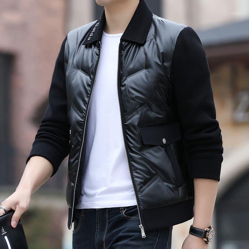2020 down jacket men's short bright face knitted sleeve stitched down jacket youth trend detachable collar1, Black
2020 down jacket men's short bright face knitted sleeve stitched down jacket youth trend detachable collar1, Black