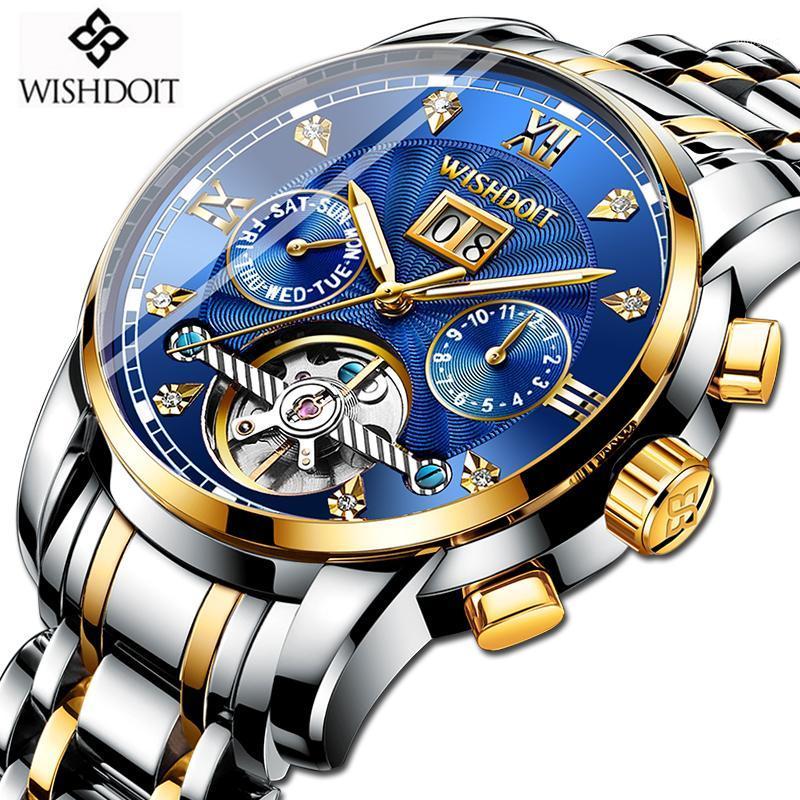 Wristwatches WISHDOIT 2021 Men's Top Fashion Silver Blue Mechanical Watch Luxury Full Steel Waterproof Sport Watches Relogio Masculino1, Gold blue quartz
Wristwatches WISHDOIT 2021 Men's Top Fashion Silver Blue Mechanical Watch Luxury Full Steel Waterproof Sport Watches Relogio Masculino1, Gold blue quartz