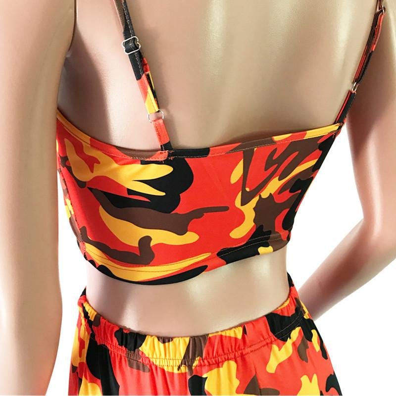 Plus Size Women's Tracksuits Crop Top And Shorts Women 2 Piece Set Camouflage print Sets ensemble femme 3XL