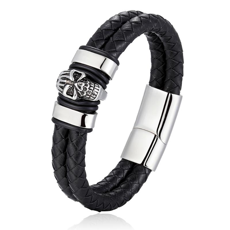 Trendy Men Black Woven Leather Bracelet with 316L Stainless Steel Viking Beads Man Magnet Clasp Braided Bangle Jewelry
Trendy Men Black Woven Leather Bracelet with 316L Stainless Steel Viking Beads Man Magnet Clasp Braided Bangle Jewelry