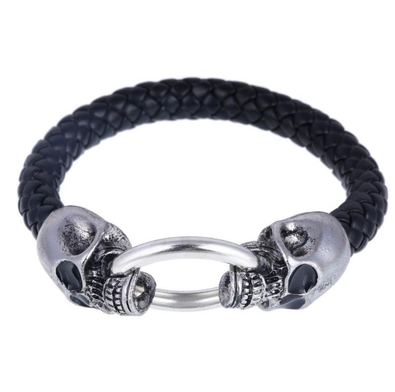 Punk Men Jewelry Black Braided Leather Bracelet Skull Magnetic Buckle Fashion Bracelet Men's Jewelry
Punk Men Jewelry Black Braided Leather Bracelet Skull Magnetic Buckle Fashion Bracelet Men's Jewelry