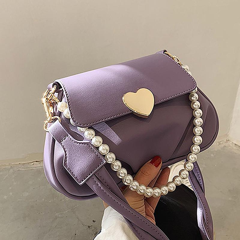 Pure Color Mini Fashion Pearl Chain High Quality Leather Women's Designer Handbag Lock Shoulder Crossbody Purses, Black
Pure Color Mini Fashion Pearl Chain High Quality Leather Women's Designer Handbag Lock Shoulder Crossbody Purses, Black