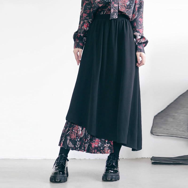 High Waist Patchwork Print Pants Fashion Irregular Vintage Match All Flat Elastic Waist Personality Wide Leg Pants V4971, Black
High Waist Patchwork Print Pants Fashion Irregular Vintage Match All Flat Elastic Waist Personality Wide Leg Pants V4971, Black