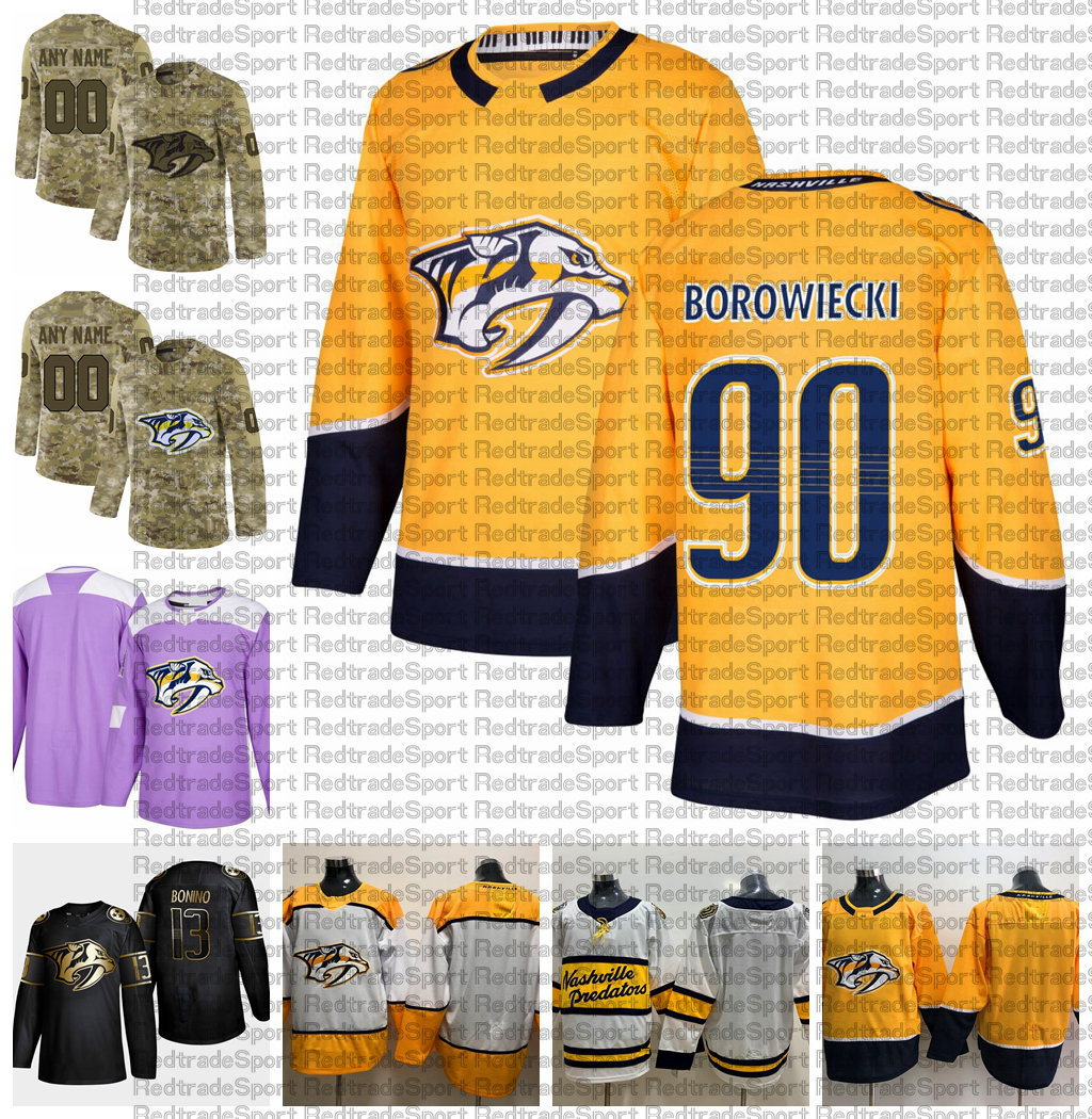 2021 Customize #90 Mark Borowiecki Nashville Predators Jerseys Golden Edition Camo Veterans Day Fights Cancer Custom Stitched Hockey Jerseys, White
2021 Customize #90 Mark Borowiecki Nashville Predators Jerseys Golden Edition Camo Veterans Day Fights Cancer Custom Stitched Hockey Jerseys, White