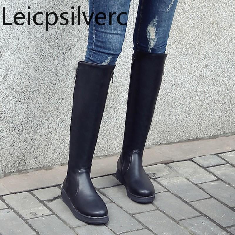 Women's Boots Autumn And Winter The New fashion Round head zipper Comfortable Low-heeled High tube Women's shoes size 34-431, Black
Women's Boots Autumn And Winter The New fashion Round head zipper Comfortable Low-heeled High tube Women's shoes size 34-431, Black