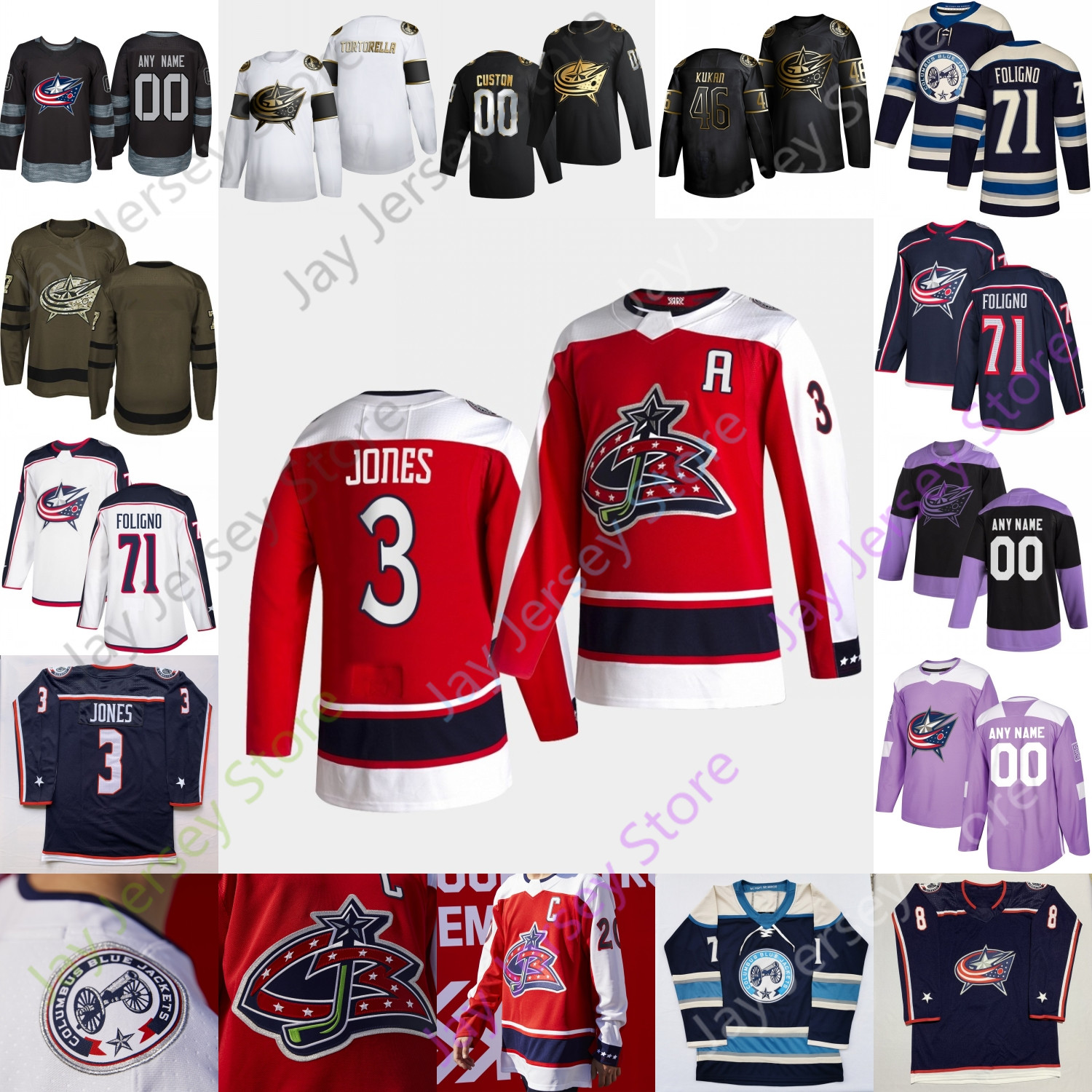 2021 Columbus Blue Jackets Hockey Jersey Zach Werenski Cam Atkinson Max Domi Nick Foligno Boone Jenner Seth Jones Koivu Laine Nash Bemstrom, White
2021 Columbus Blue Jackets Hockey Jersey Zach Werenski Cam Atkinson Max Domi Nick Foligno Boone Jenner Seth Jones Koivu Laine Nash Bemstrom, White
