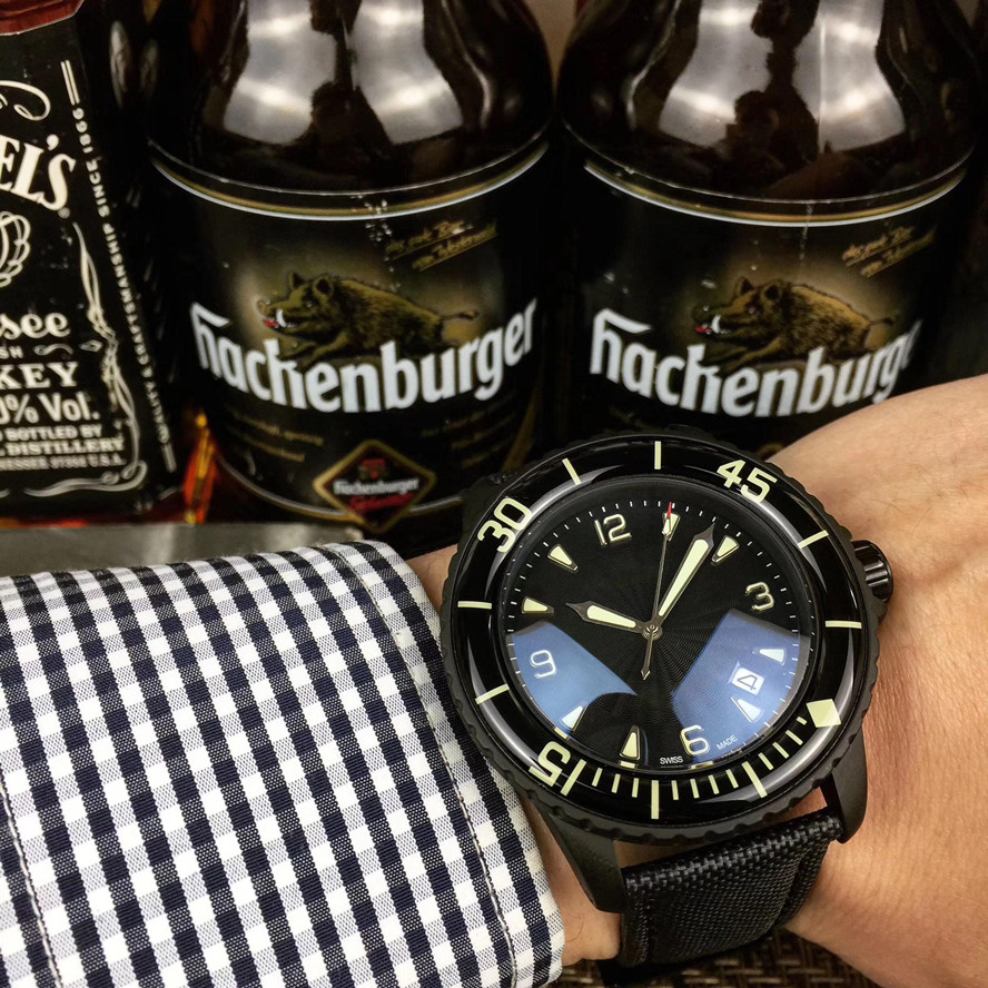Top classic Mens Watch FIFTY FATHOMS 50 FATHOMS Series 45MM Black Luminous Dial Automatic Winding Movement Nylon Strap Men Sports Watch, 394
Top classic Mens Watch FIFTY FATHOMS 50 FATHOMS Series 45MM Black Luminous Dial Automatic Winding Movement Nylon Strap Men Sports Watch, 394