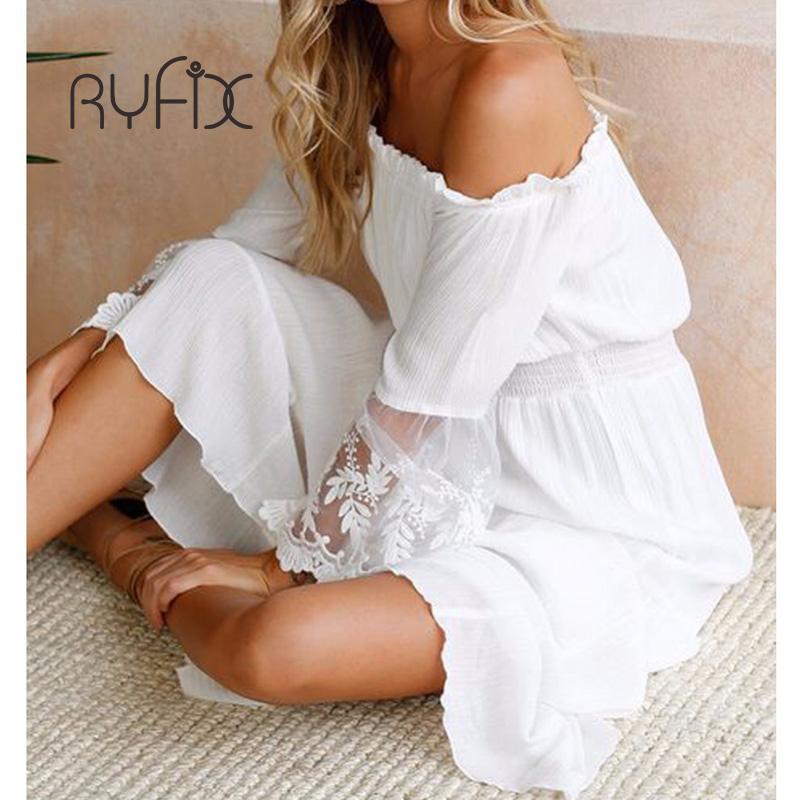2020 Summer Sundress Long Women White Beach Dress Strapless Long Sleeve Loose Sexy Off Shoulder Lace Boho Cotton Maxi Dress BG54
2020 Summer Sundress Long Women White Beach Dress Strapless Long Sleeve Loose Sexy Off Shoulder Lace Boho Cotton Maxi Dress BG54