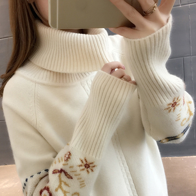 Women's turtlenecks autumn red white thick Korean winter embroidered wild blous mesh
Women's turtlenecks autumn red white thick Korean winter embroidered wild blous mesh