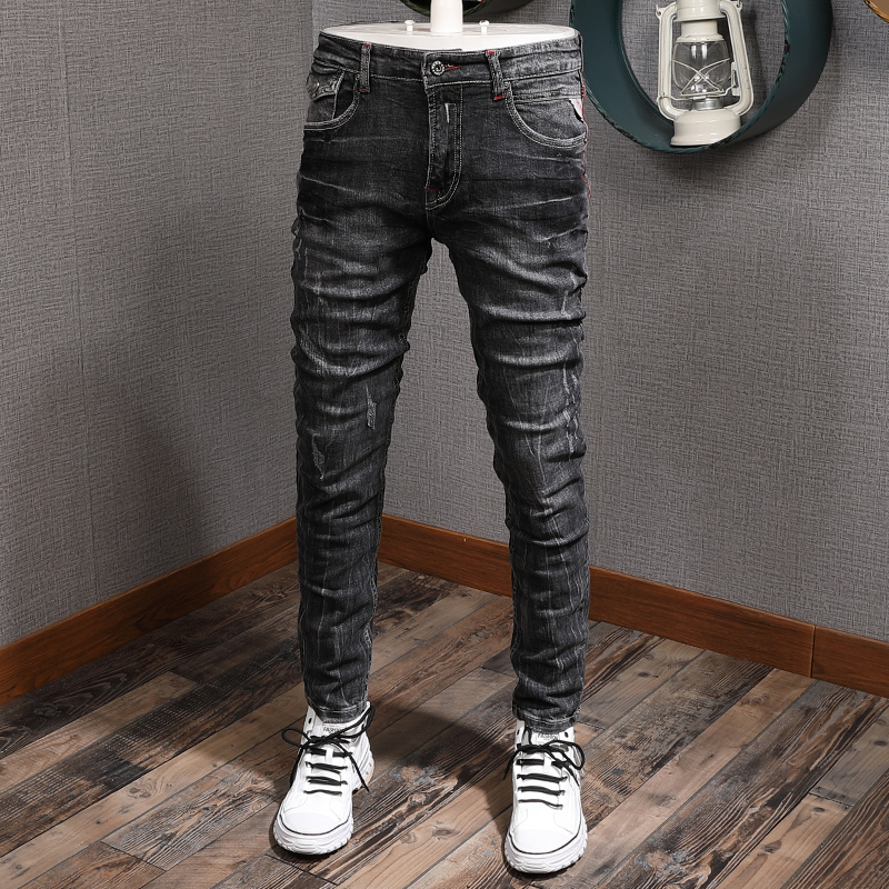 2021 New Italian Style Fashion Black Gray Color Slim Fit Ripped Men Denim Pants High Quality Streetwear Hip Hop Jeans 5glq
2021 New Italian Style Fashion Black Gray Color Slim Fit Ripped Men Denim Pants High Quality Streetwear Hip Hop Jeans 5glq