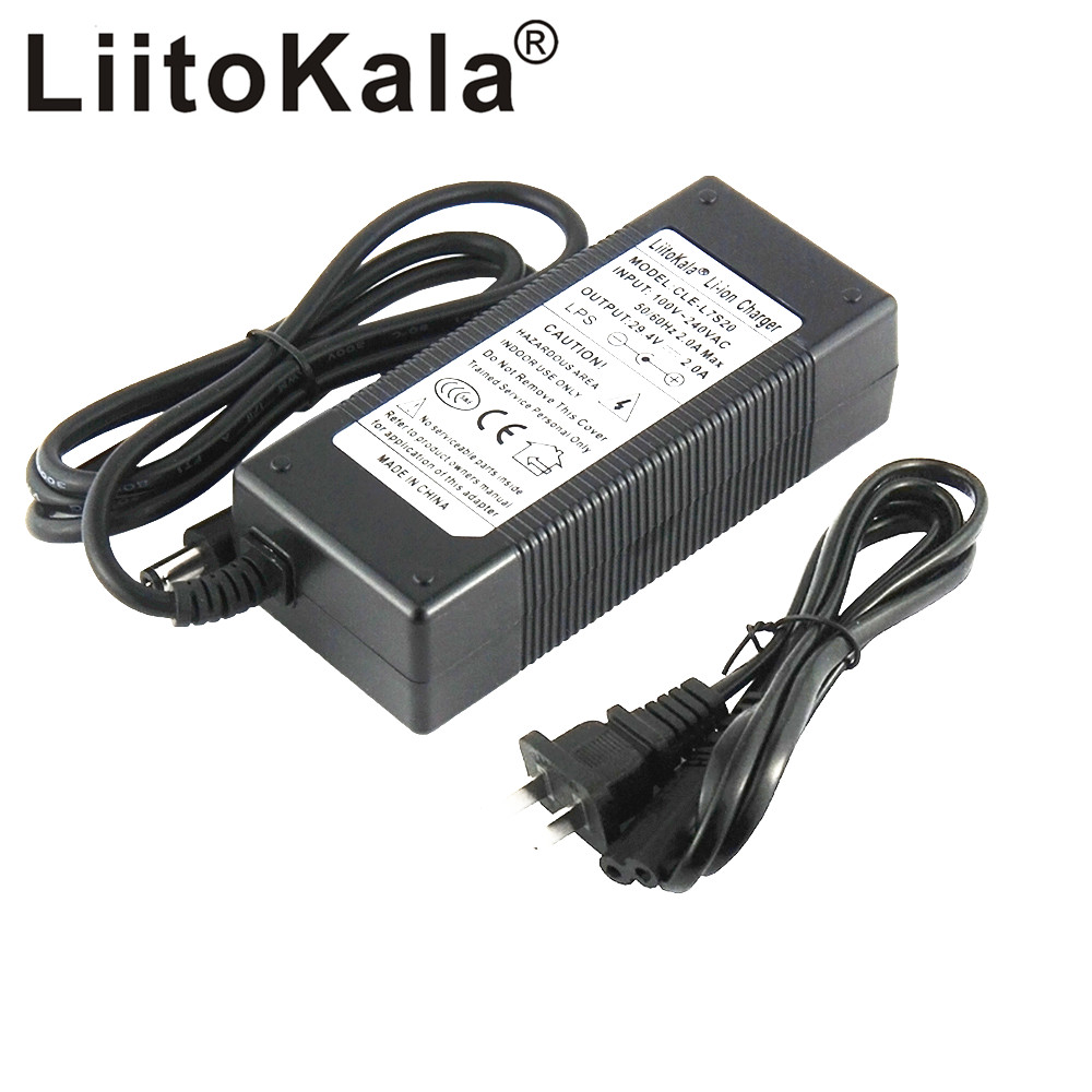 LiitoKala 7S 29.4V 4A 24v li-ion battery pack charger Desktop type fast Power Supply Adapter EU/US/AU/UK AC DC 5521 Converter qu
LiitoKala 7S 29.4V 4A 24v li-ion battery pack charger Desktop type fast Power Supply Adapter EU/US/AU/UK AC DC 5521 Converter qu