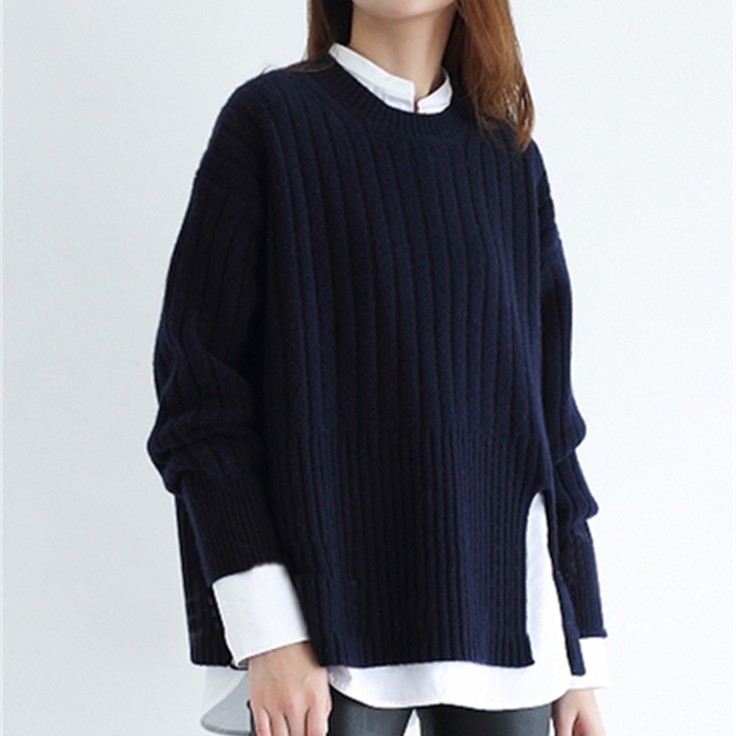 Autumn Women Loose Sweaters Cashmere And Wool Jumper O-Neck Long Sleeve Knit Pullovers Winter Female Warm Thicken Tops 201225