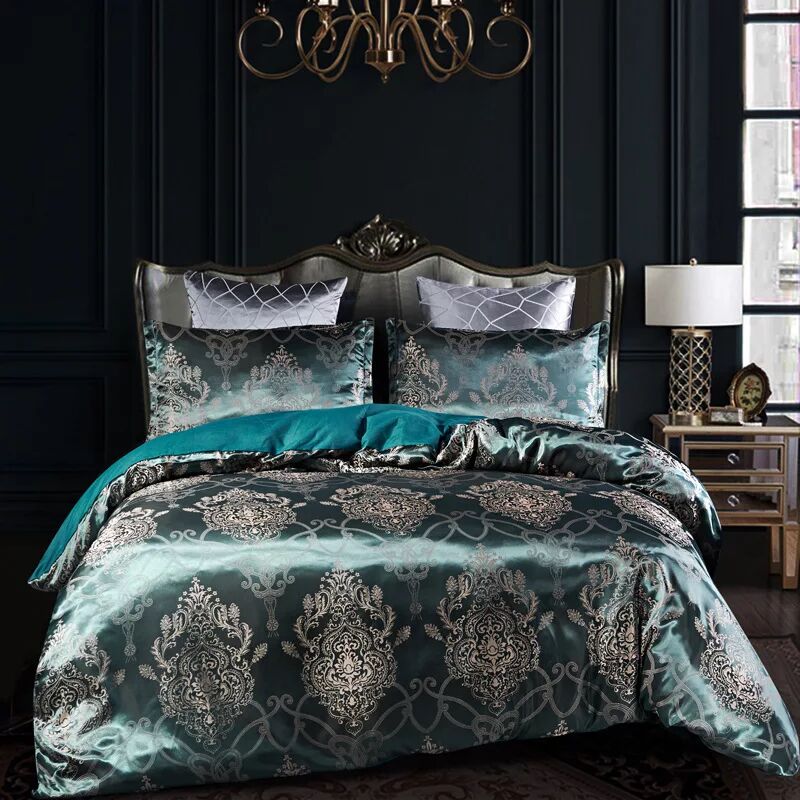 Luxury designer bedding sets sation silver queen bed comforters sets cover embroidery europe stylish king size bedding sets7537008