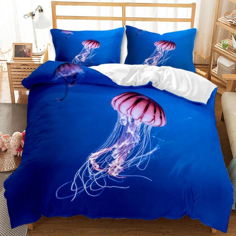 

Sea Animal Ocean Jellyfish 3D Print Comforter Bedding Sets Queen  Single Size Duvet Cover Set Pillowcase Home Textile Luxury, Blue